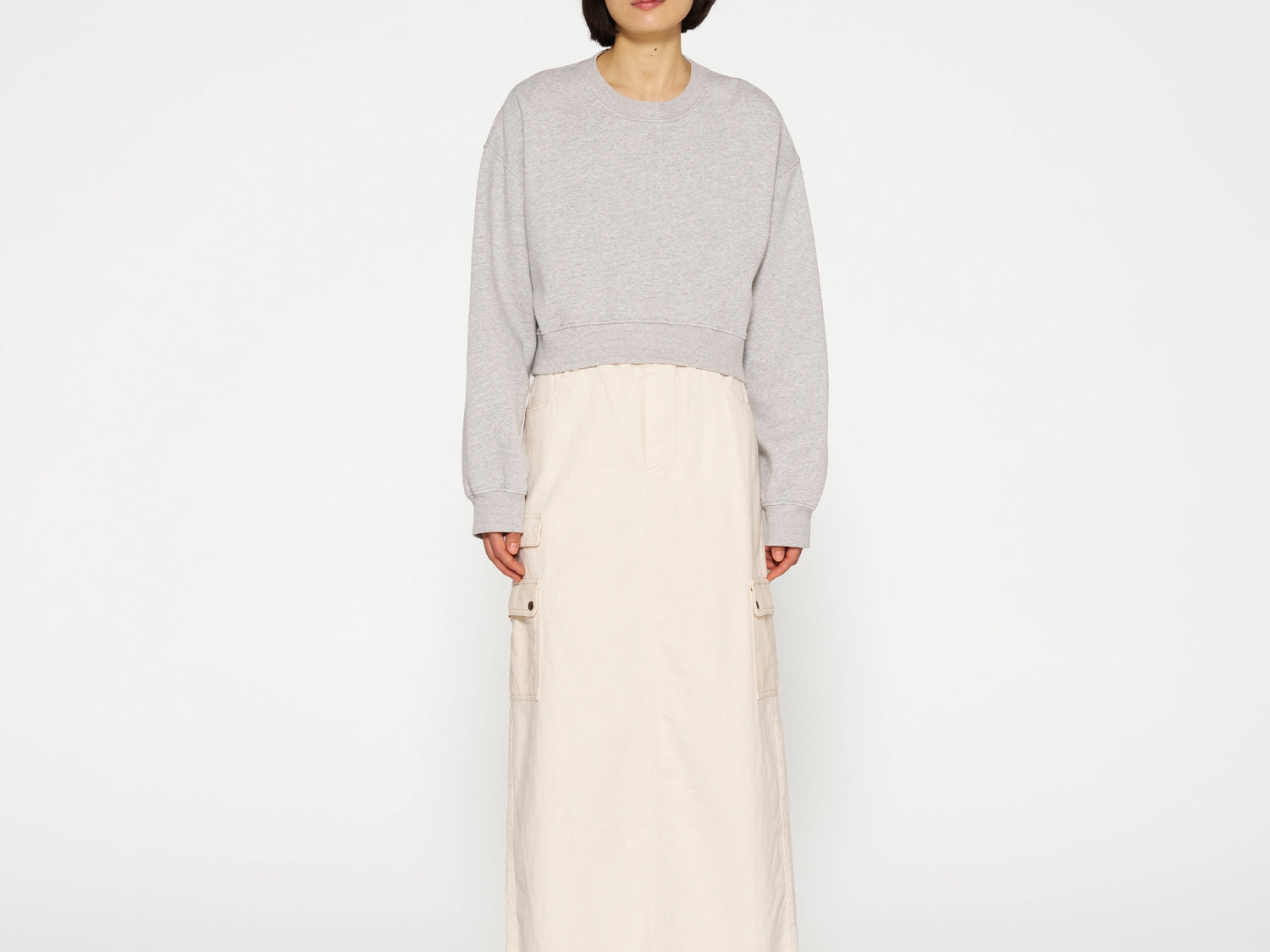 maxi skirt twill | ecru