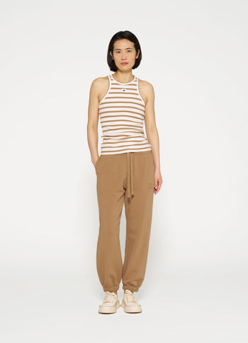 tank top rib stripes | ecru/cedar brown