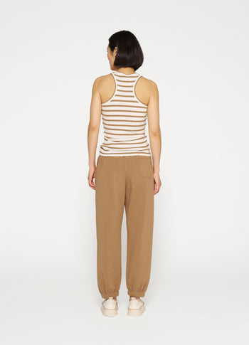 tank top rib stripes | ecru/cedar brown