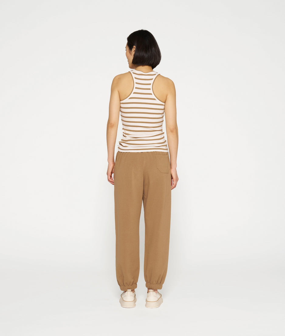 tank top rib stripes | ecru/cedar brown