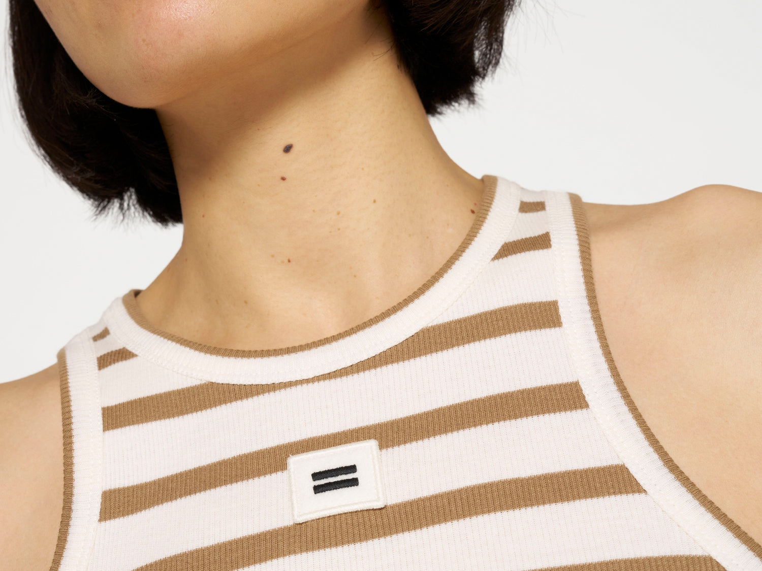 tank top rib stripes | ecru/cedar brown