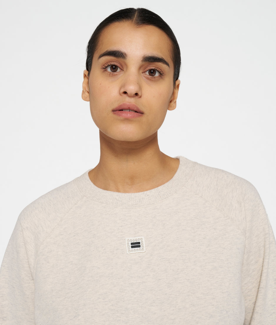 crew neck pearls | soft white melee