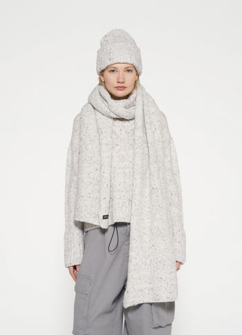 knit scarf melee | light grey melee