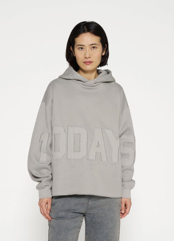 statement hoodie logo patch | graphite