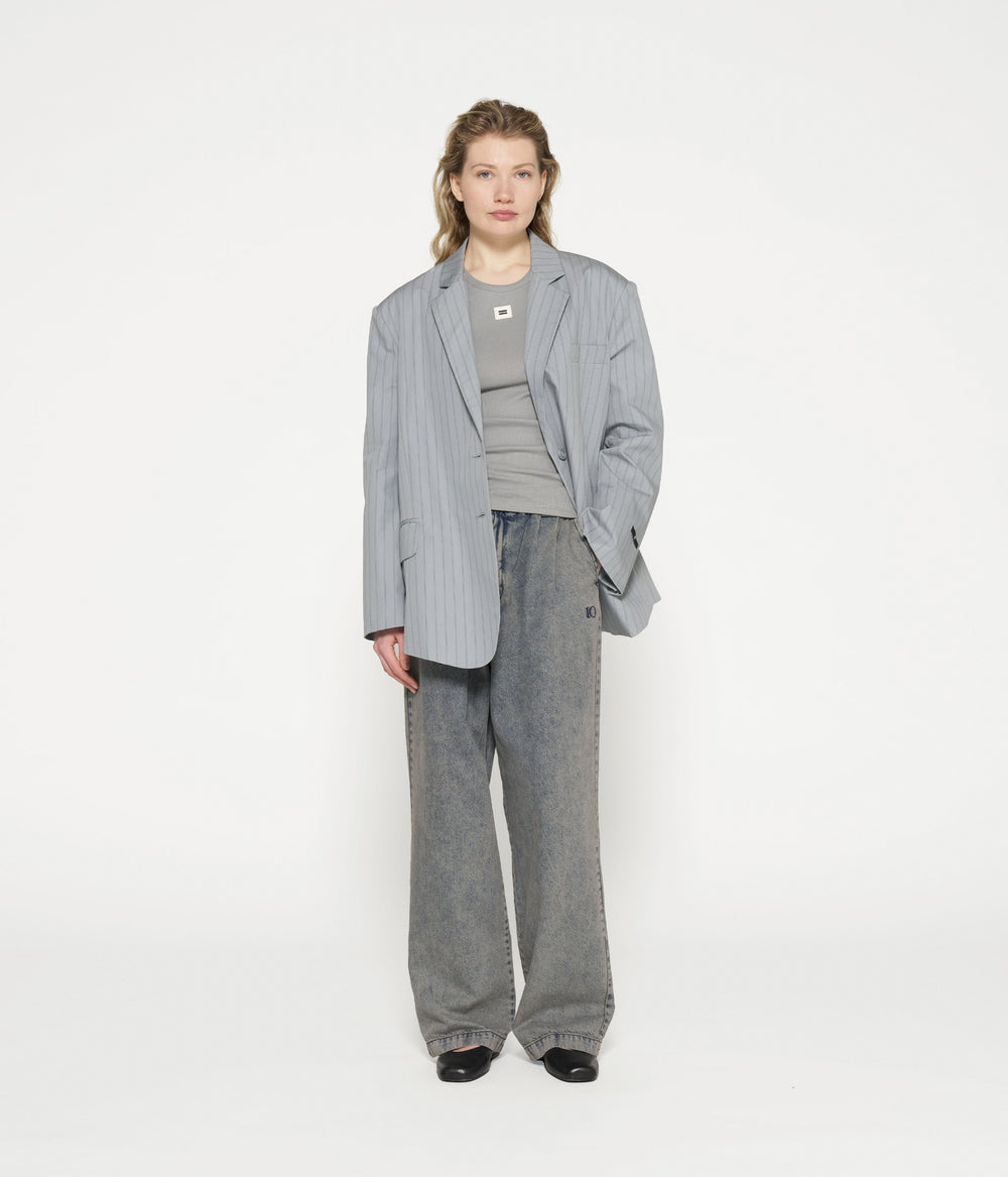 oversized pinstripe blazer | graphite