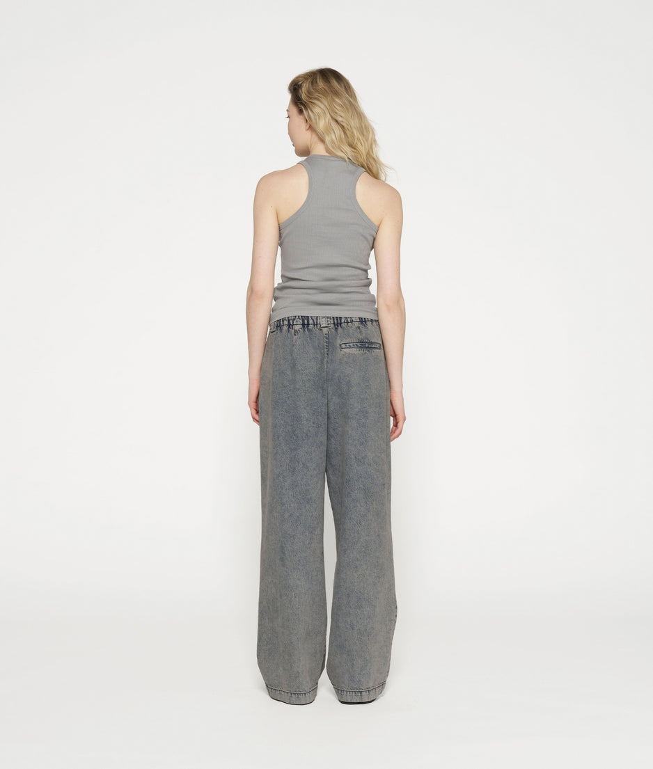 wide pants flowy denim | blue denim