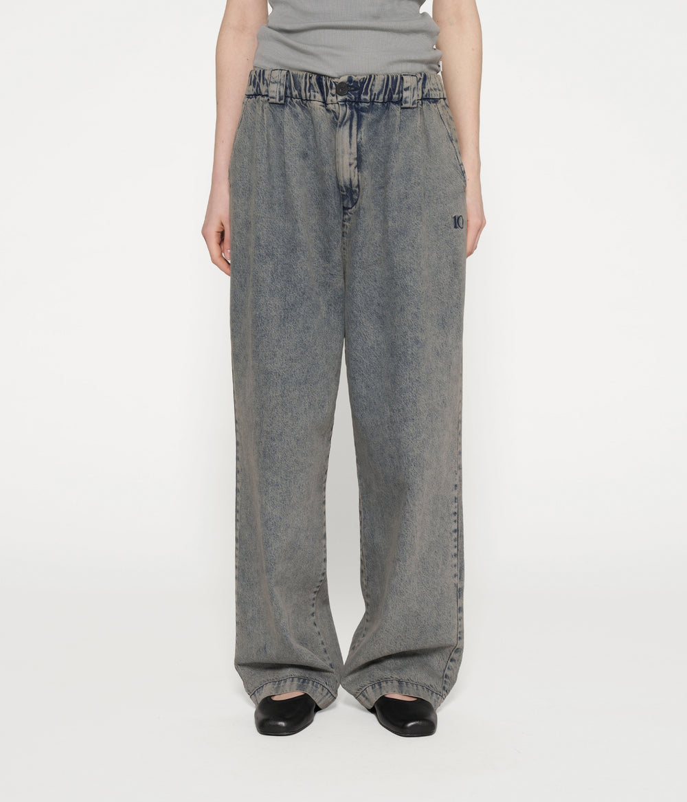 wide pants flowy denim | blue denim