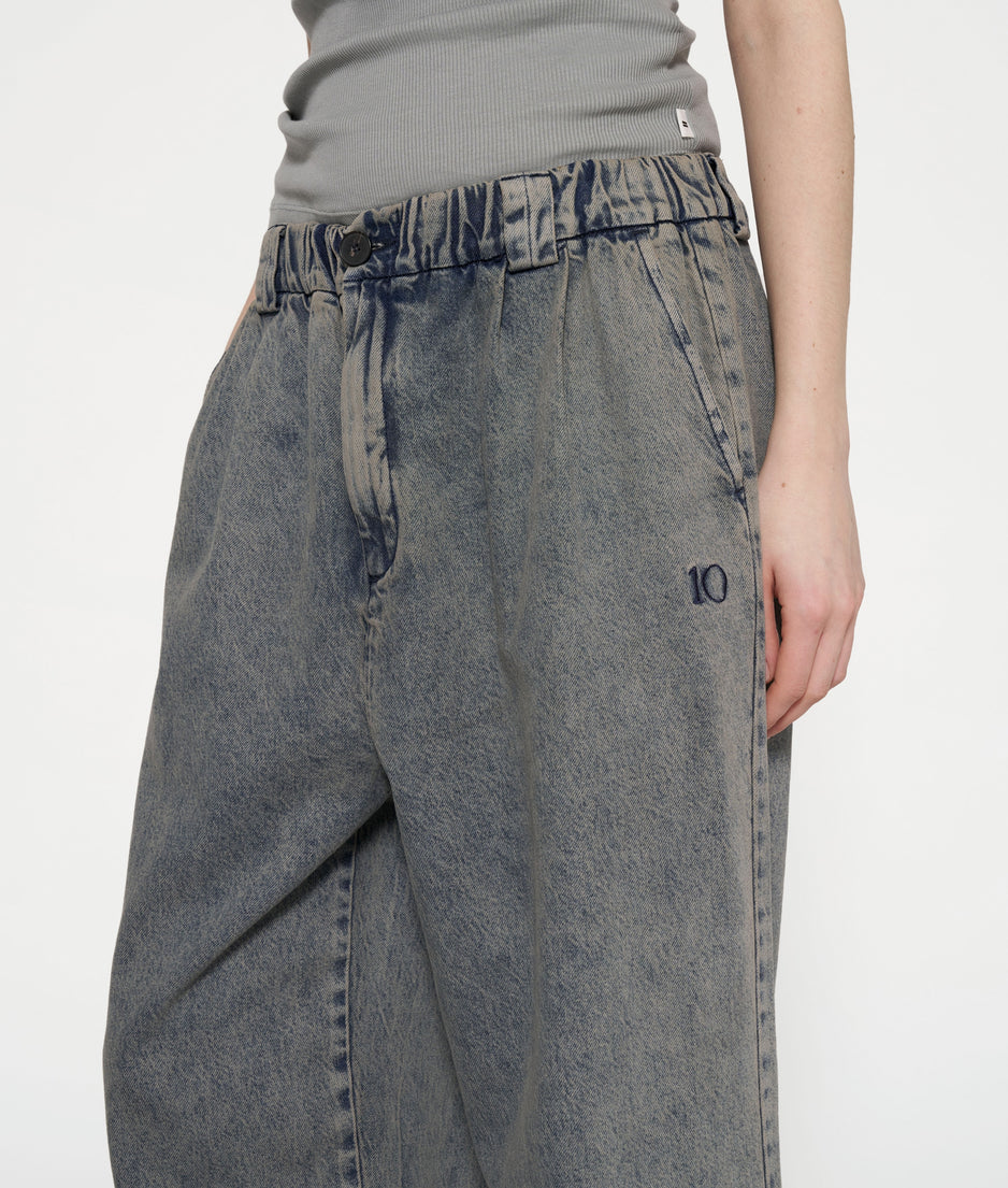 wide pants flowy denim | blue denim