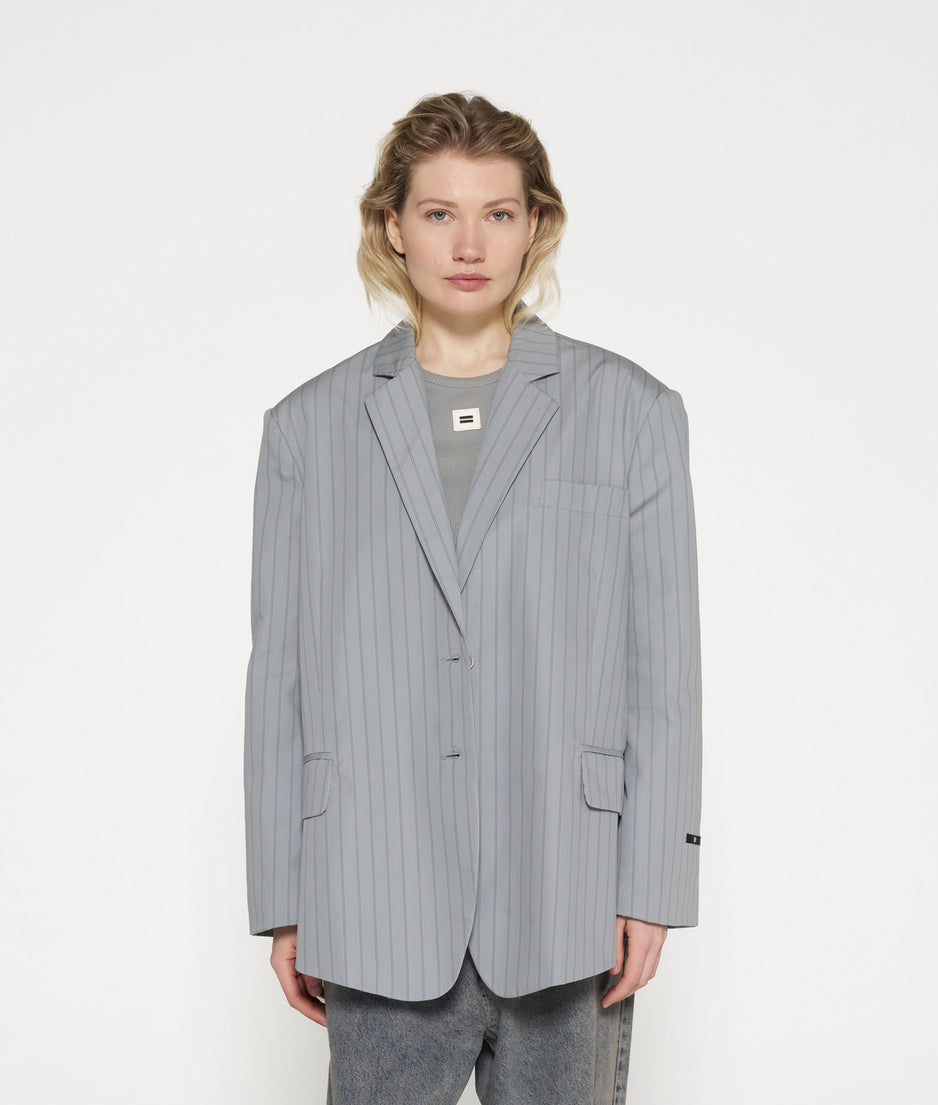 oversized pinstripe blazer | graphite