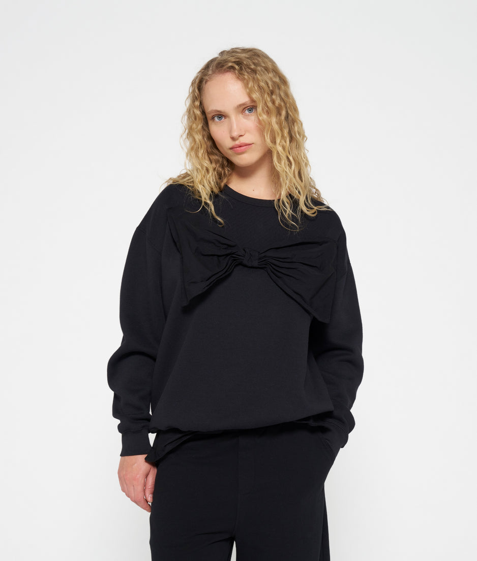 statement sweater bow | black