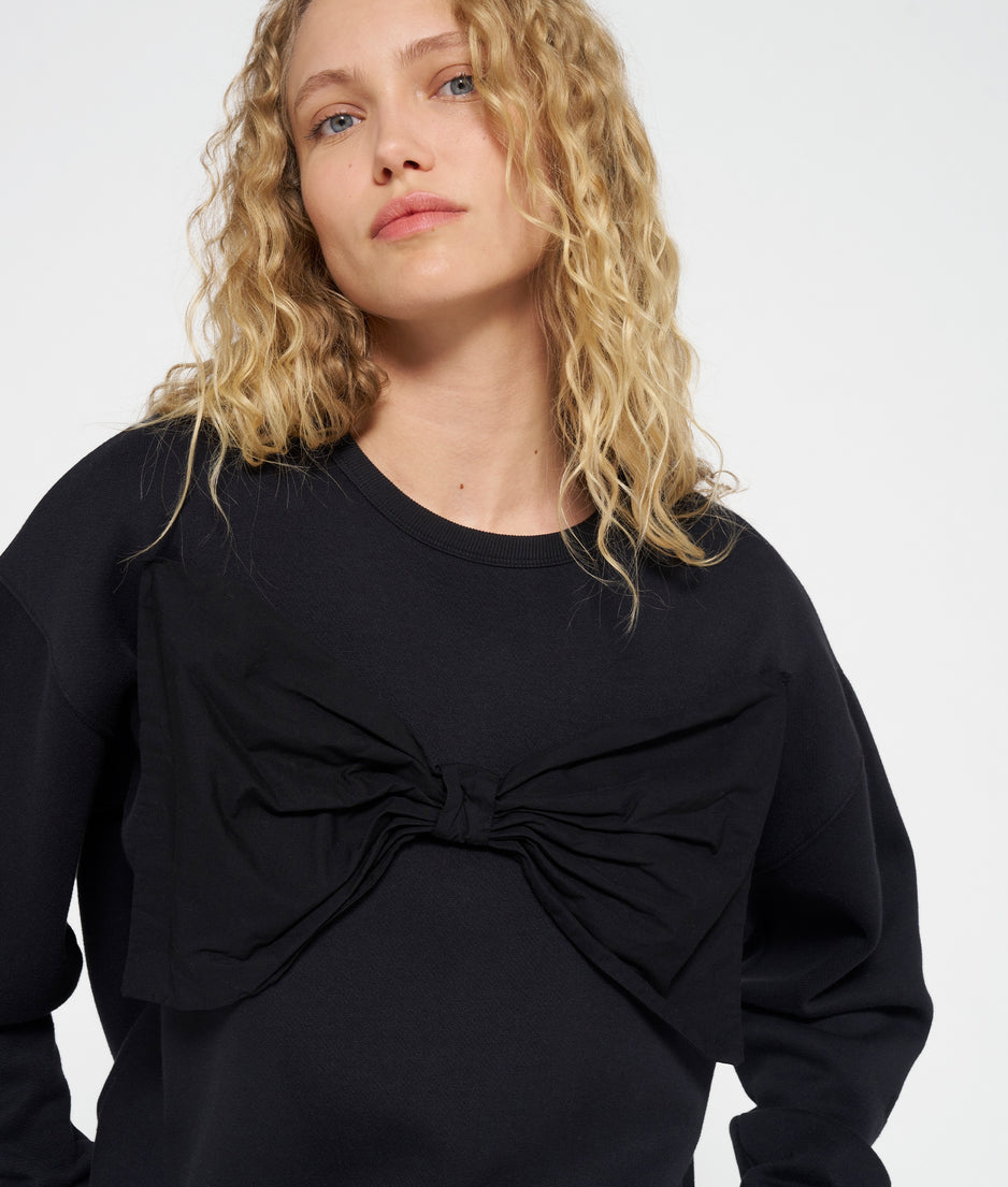 statement sweater bow | black