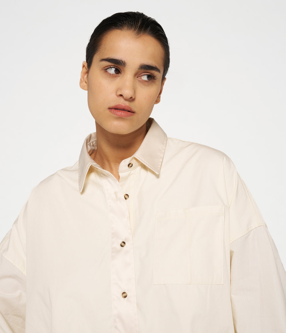 cropped smoking blouse | light natural