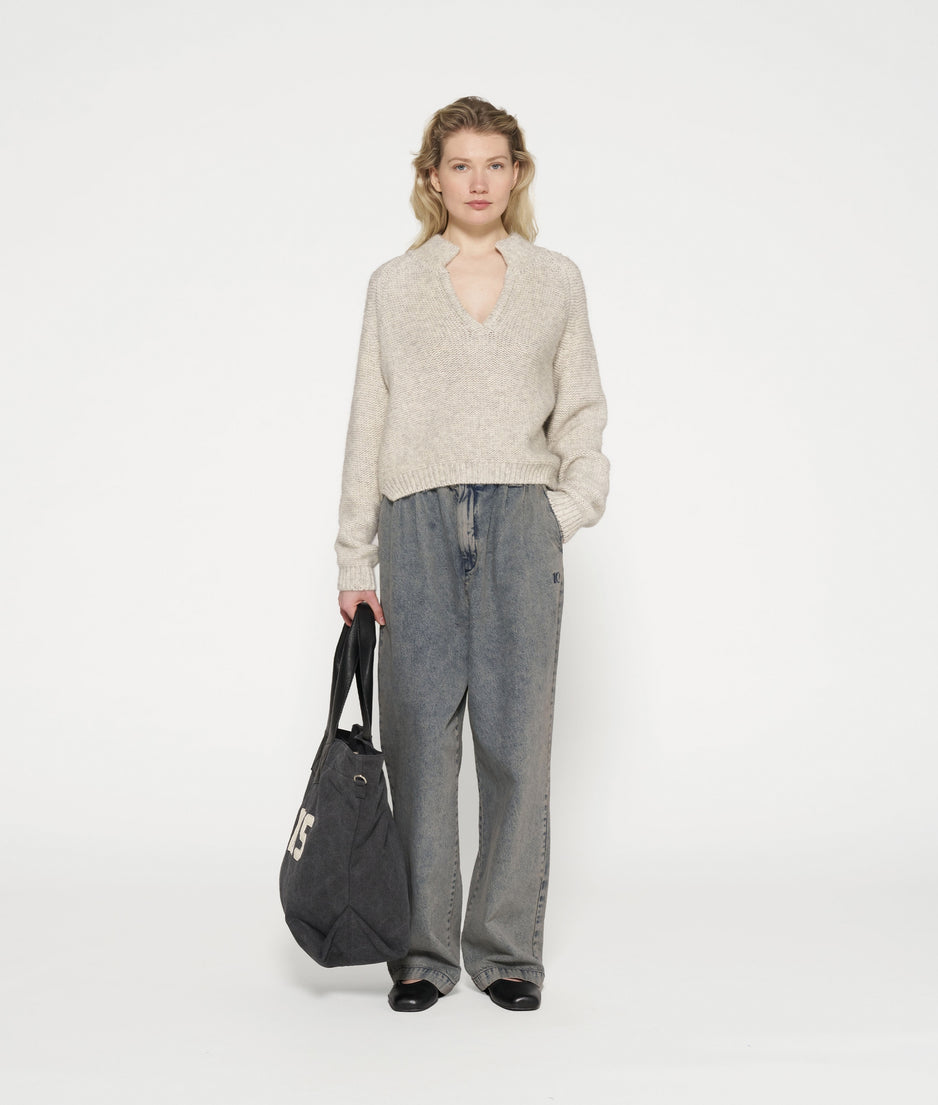 wide pants flowy denim | blue denim