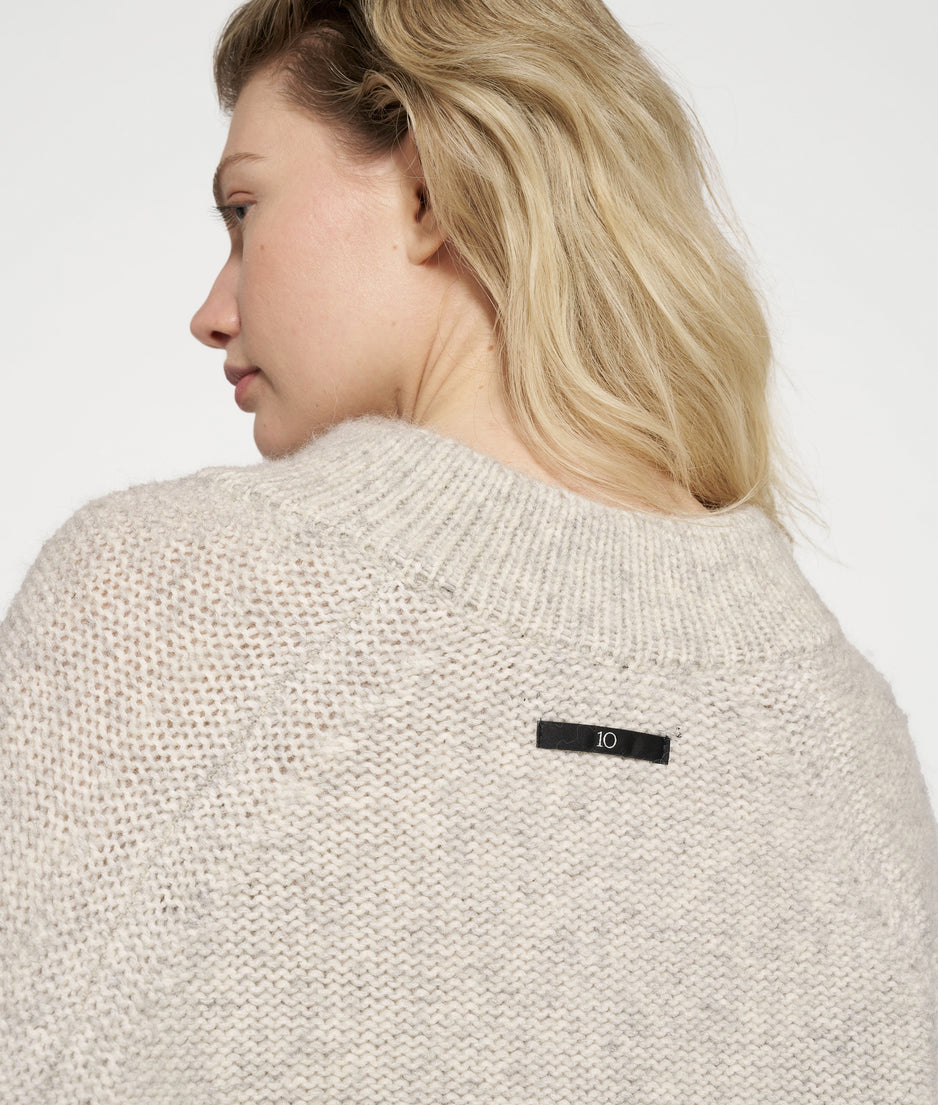 polo knit sweater | light grey melee