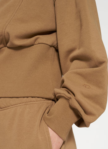zip sweater | cedar brown
