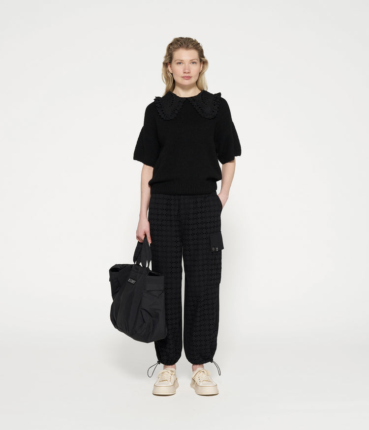 cropped combat pants | black