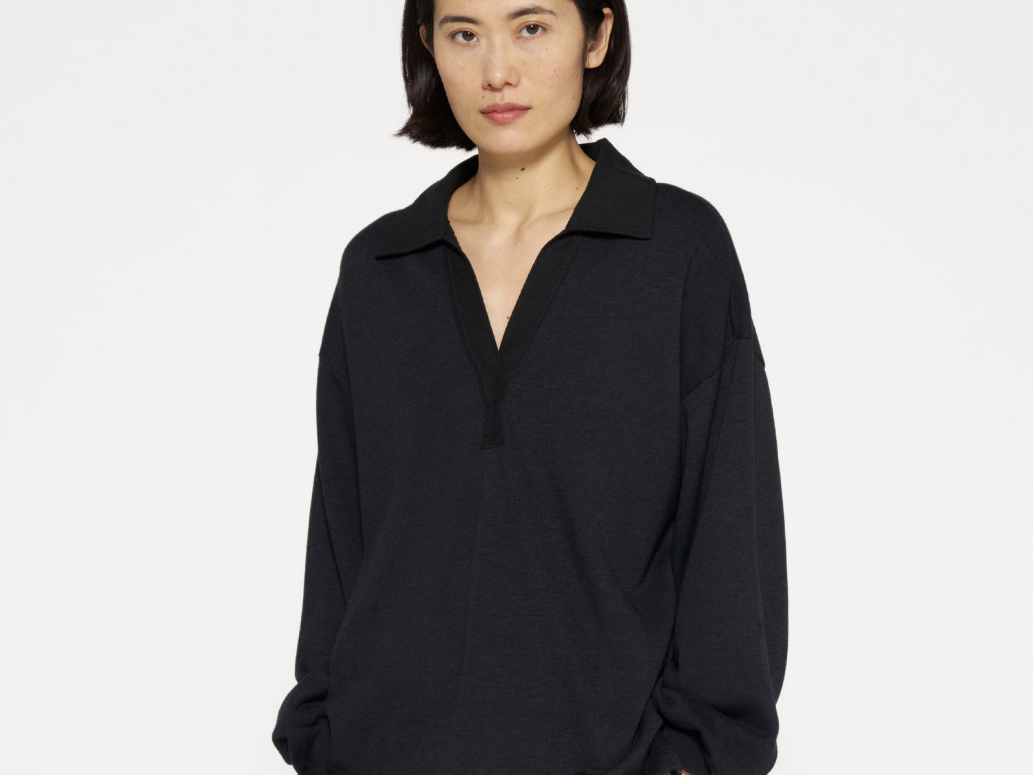 polo sweater | black