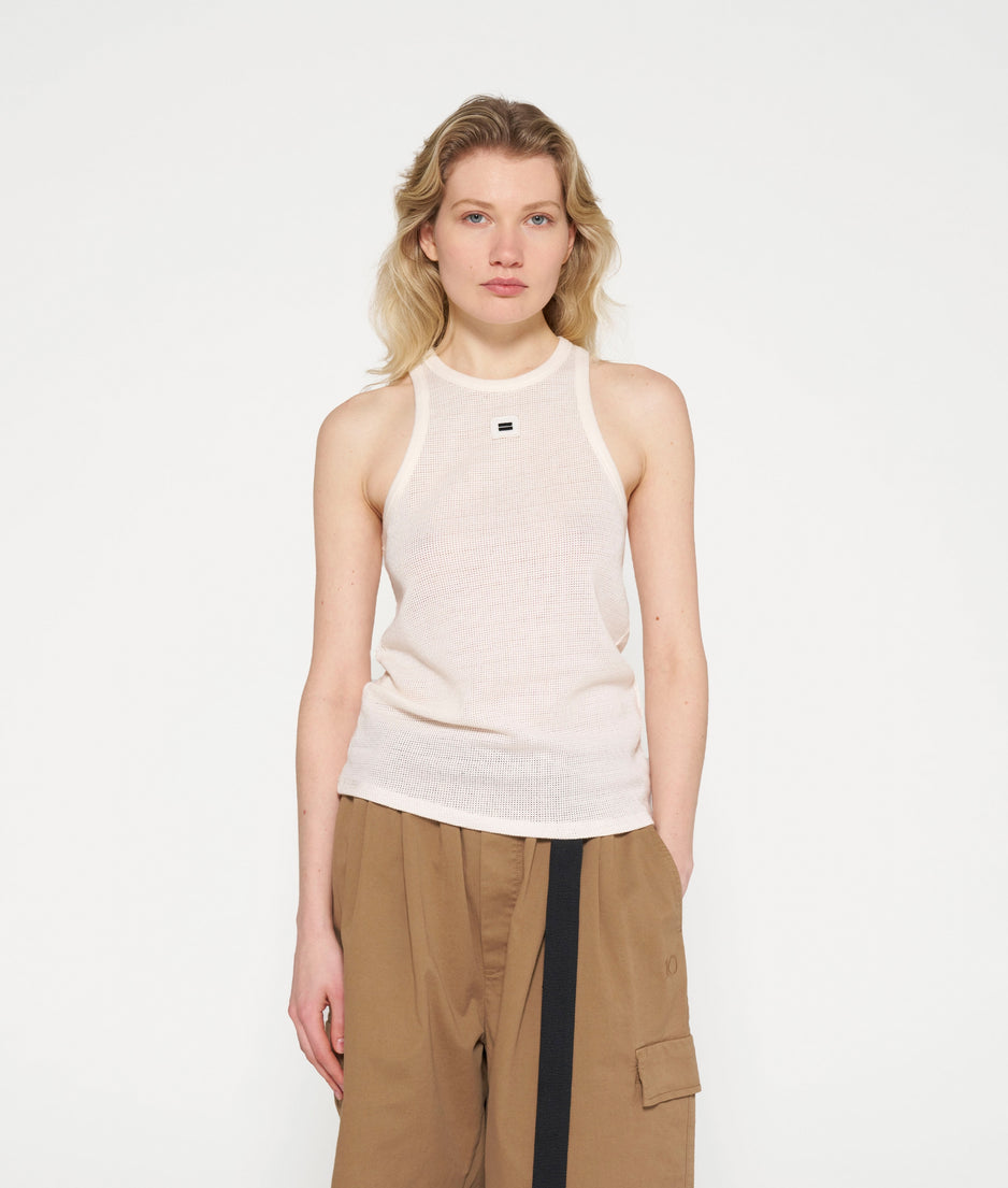 tank top mesh | ecru