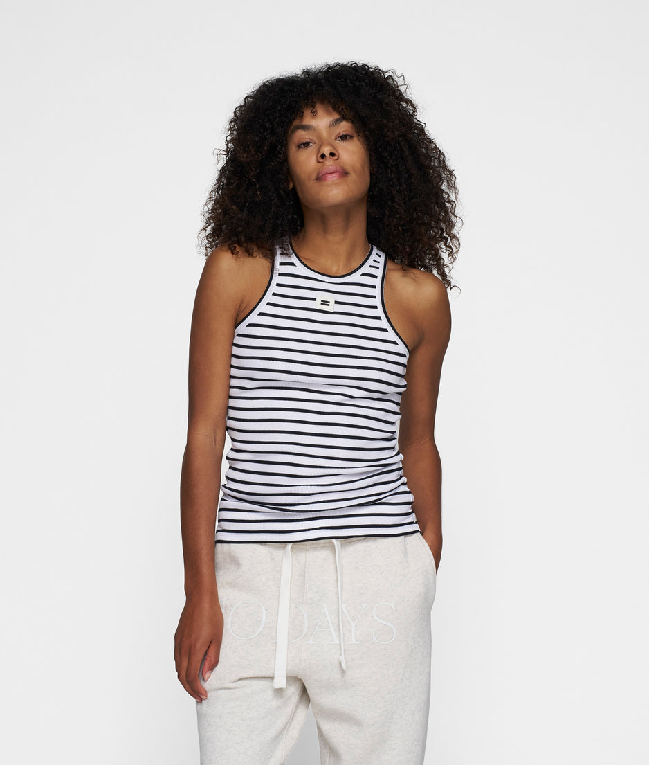 THE TANK TOP STRIPES | white/black