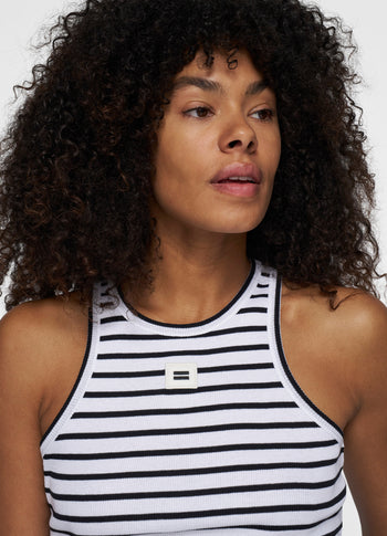 THE TANK TOP STRIPES | white/black