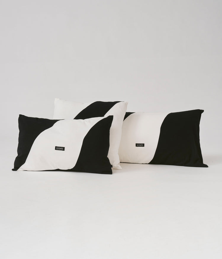 pillow double stripe 40x60 | black/ecru