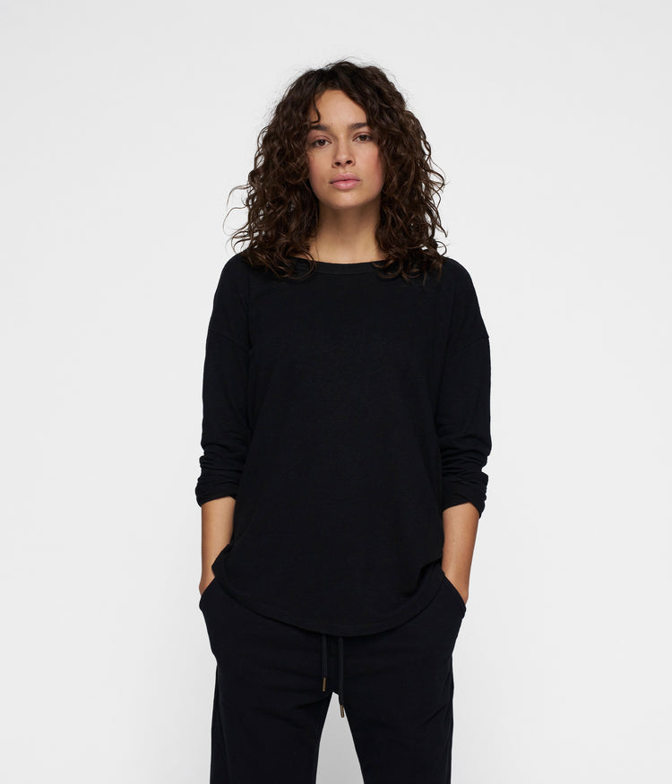 THE LONG SLEEVE LINEN | black