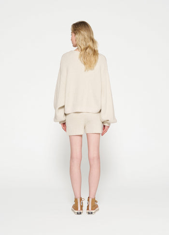 boucle knit shorts | light natural