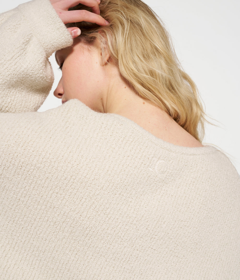 boucle knit sweater | light natural