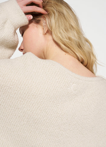 boucle knit sweater | light natural