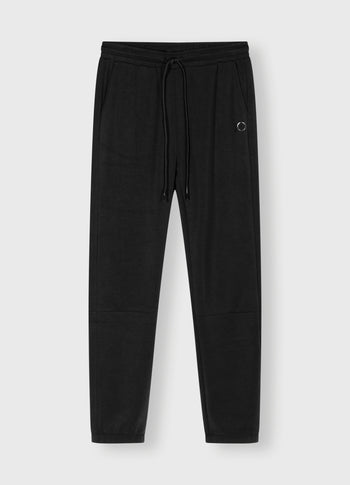 cropped jogger scuba | black