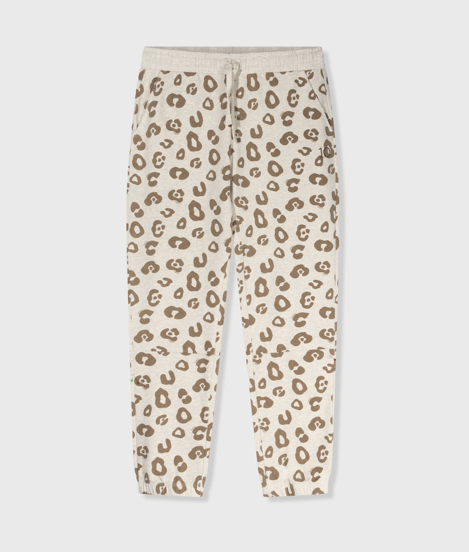 cropped jogger leopard | soft white melee