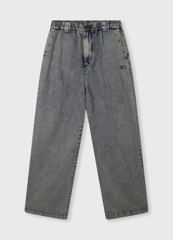 wide pants flowy denim | blue denim