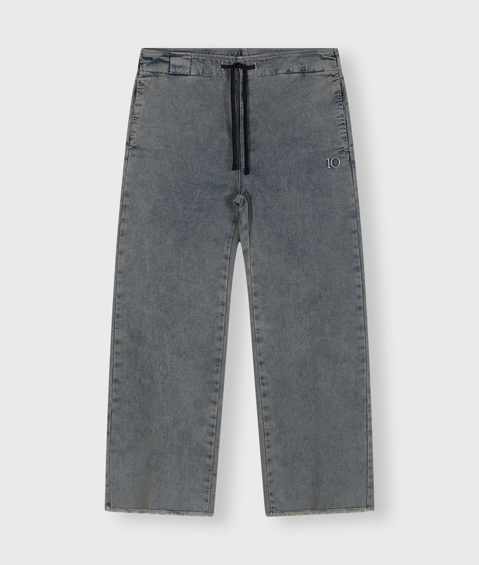 flared jogger jog denim | blue denim