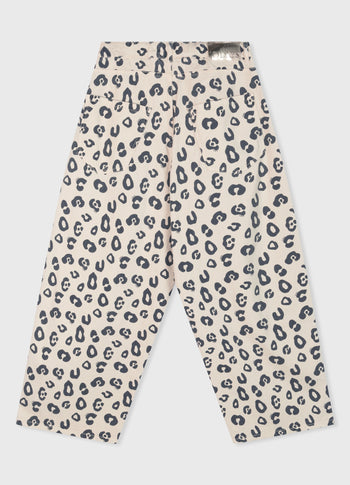 wide twill pants leopard | light natural