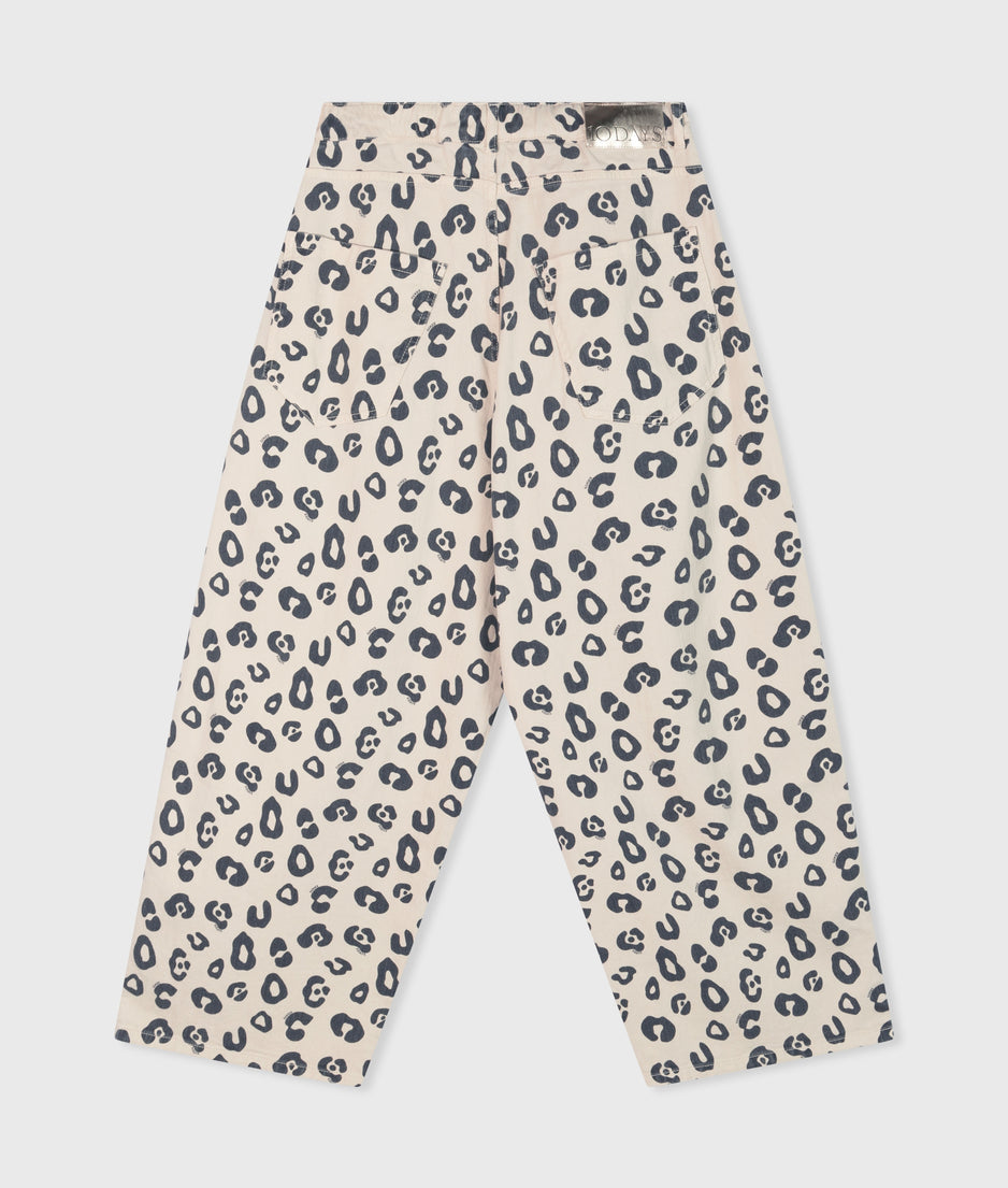 wide twill pants leopard | light natural