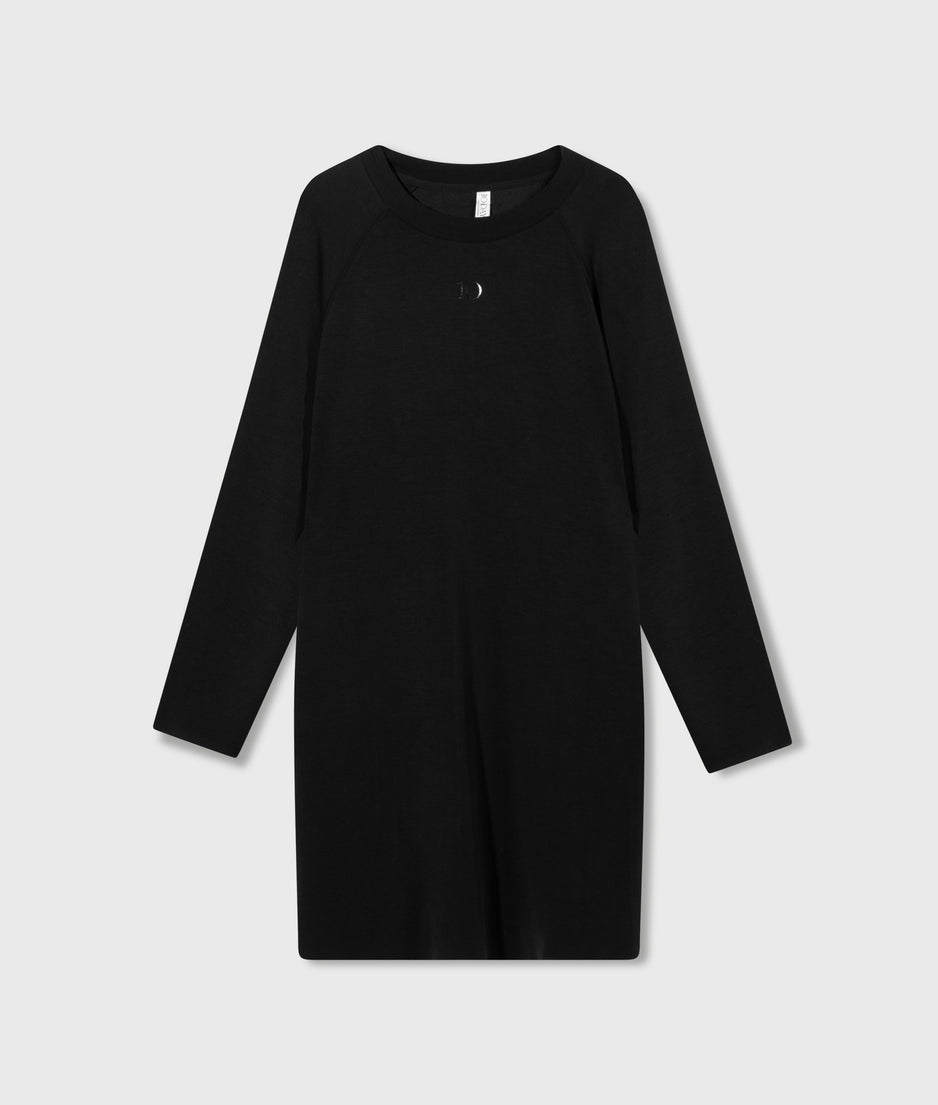 longsleeve midi dress scuba | black