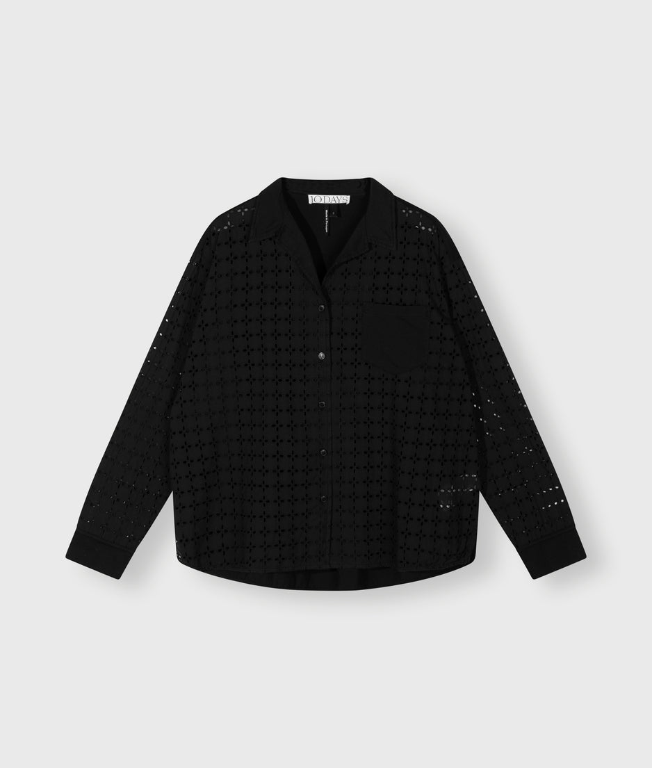 shirt broidery anglaise | black