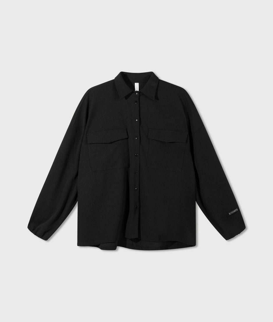 overshirt crepe | black