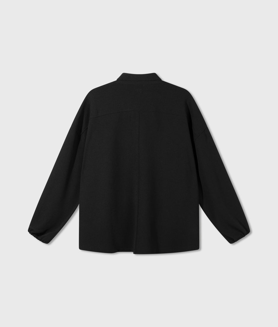 overshirt crepe | black