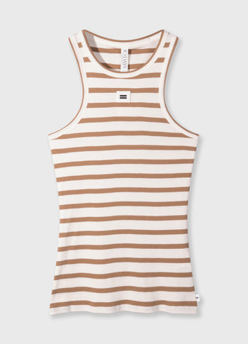 tank top rib stripes | ecru/cedar brown