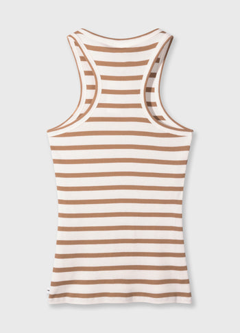 tank top rib stripes | ecru/cedar brown