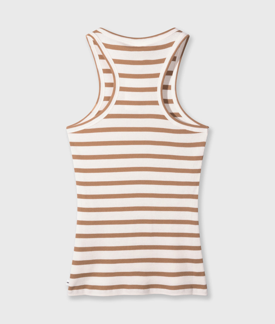 tank top rib stripes | ecru/cedar brown