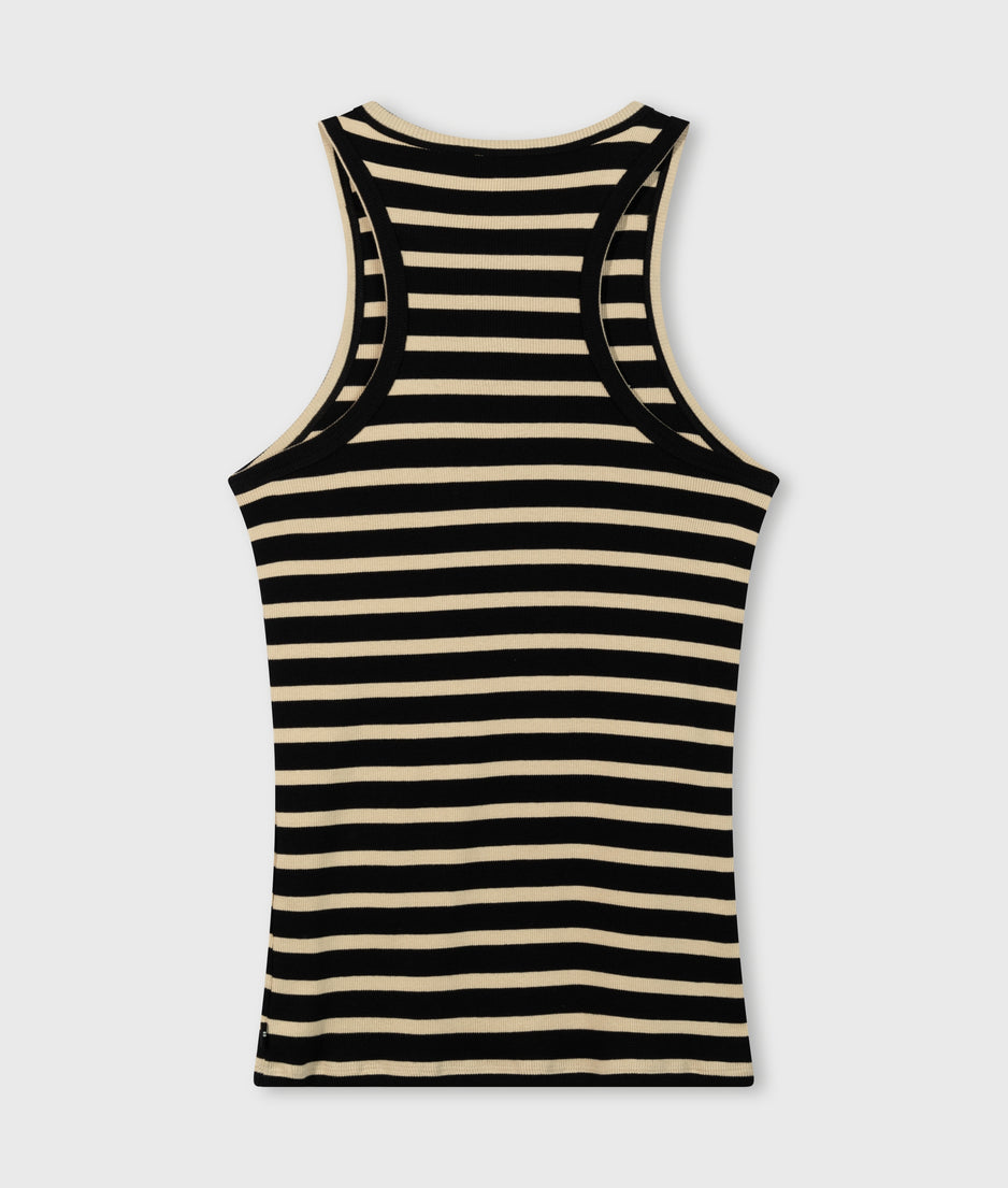 tank top rib stripes | black/light latte