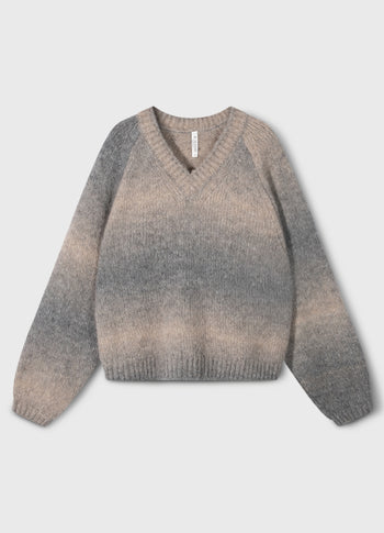 v-neck sweater gradient knit | antra melee