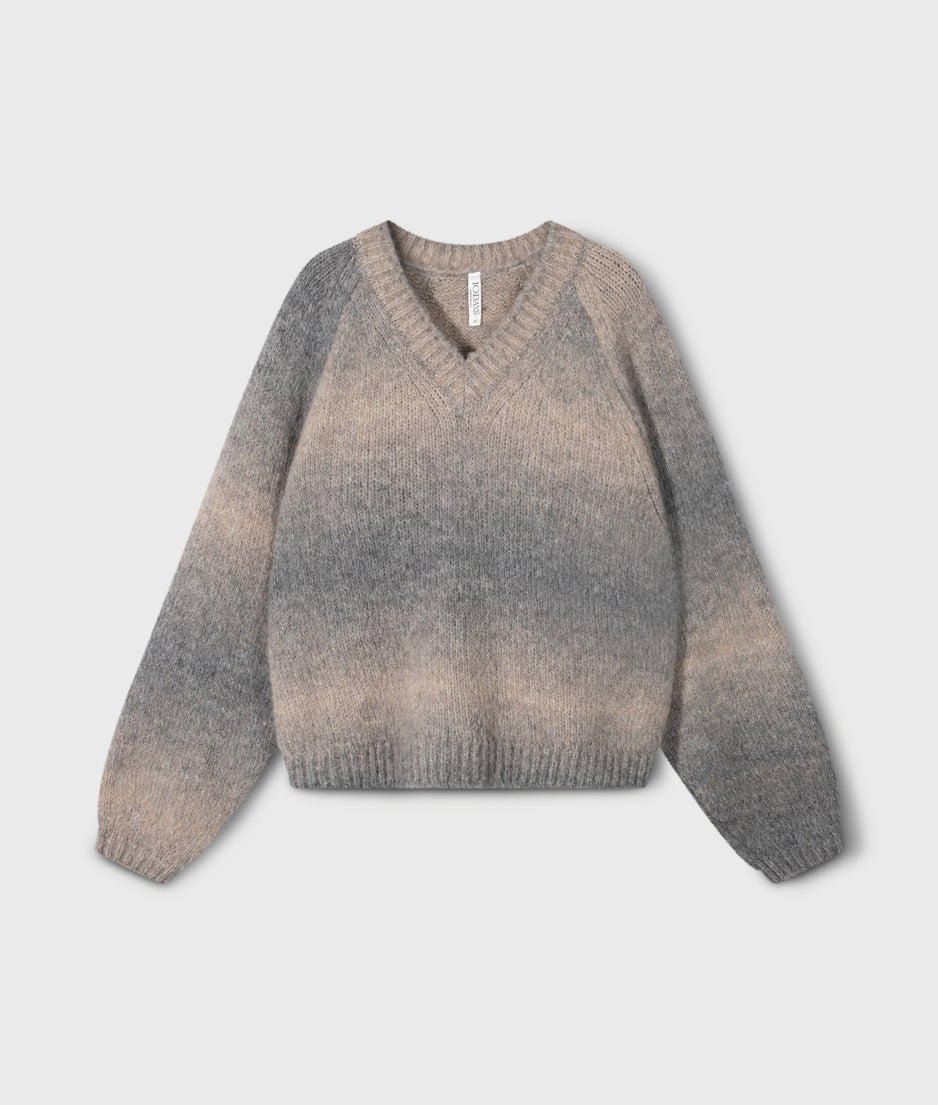 v-neck sweater gradient knit | antra melee