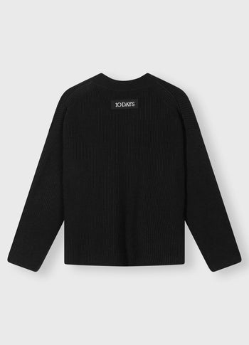 knit sweater | black