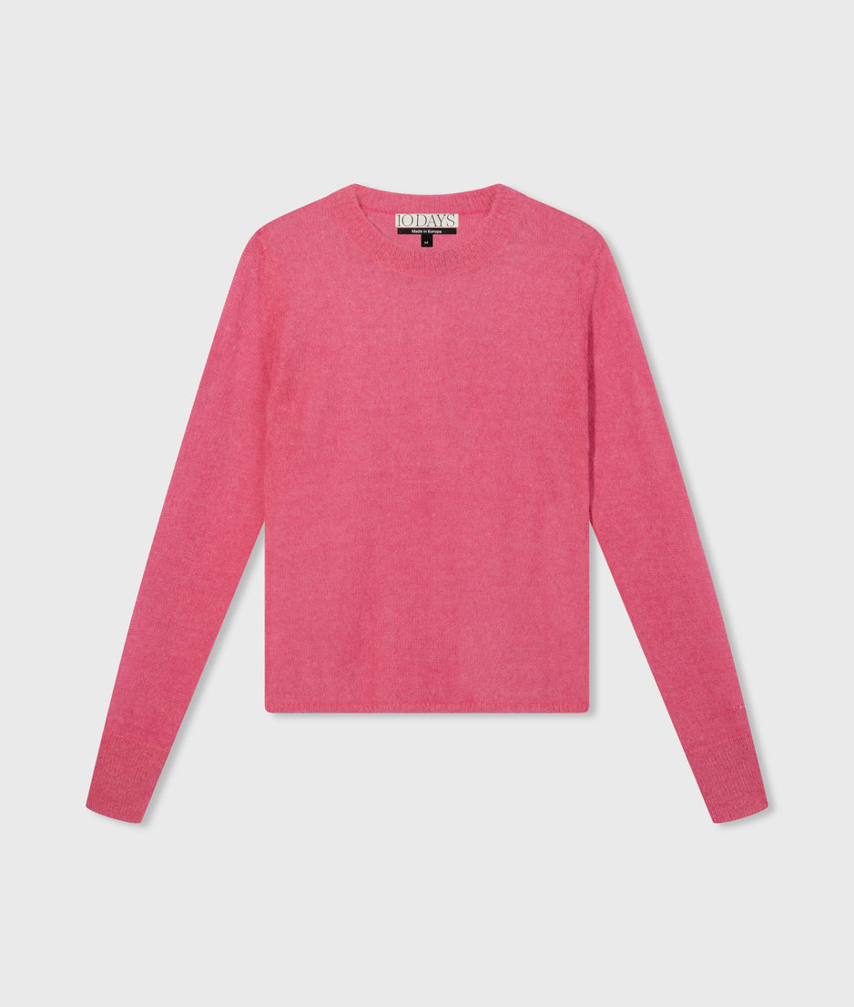 tee thin knit | bright pink