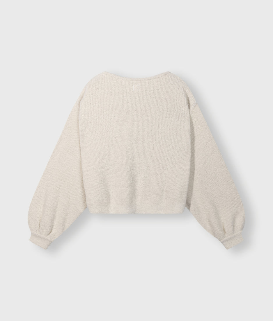 boucle knit sweater | light natural