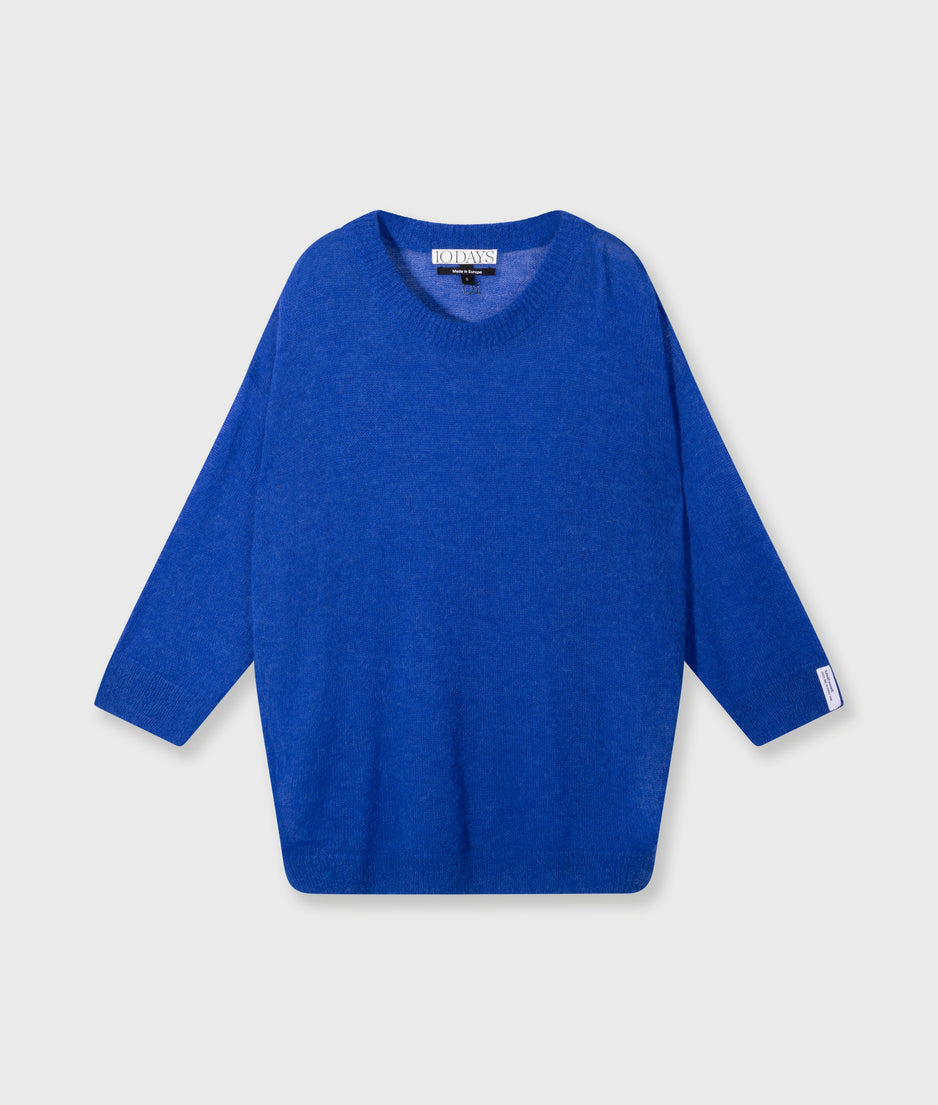 solid sweater | true blue