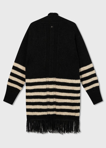 cardigan knit stripes | black/light latte